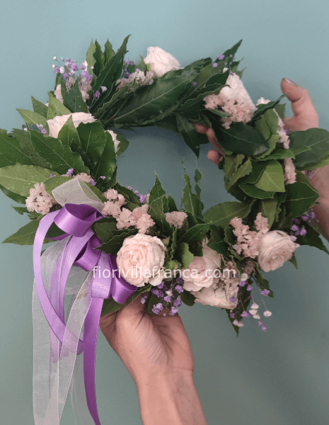 Coroncina di solo alloro per laurea da testa